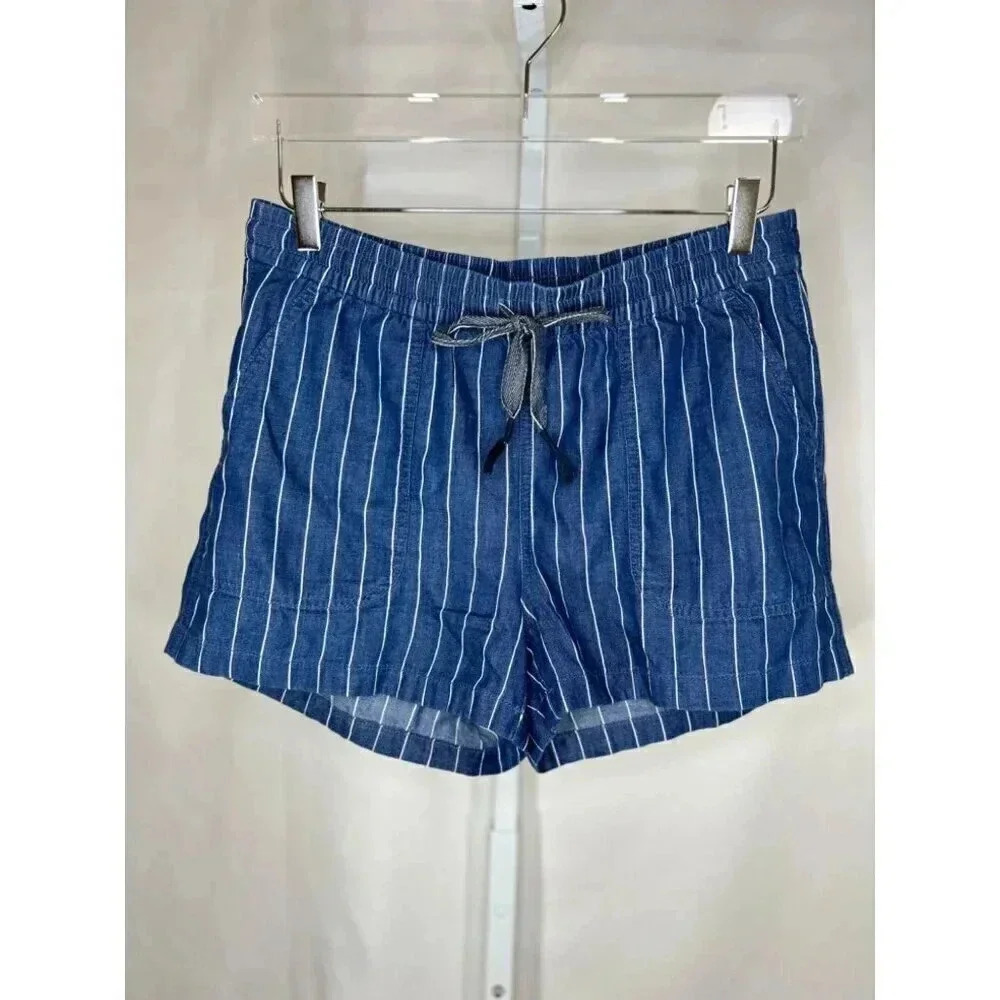 2/$30 J.Crew Size Small Cotton Lyocell Shorts Striped Lightweight Breathable